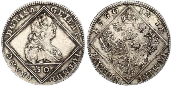 30 Kreuzer Österreich Silber 