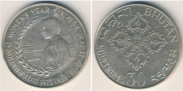 30 Ngultrum Bhoutan Argent 