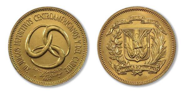 30 Peso Dominican Republic Gold 