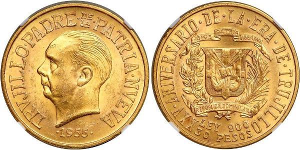 30 Peso República Dominicana Oro 
