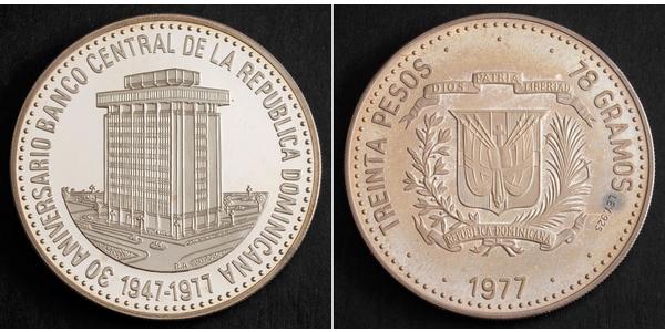 30 Peso República Dominicana Plata 