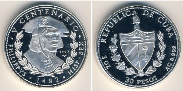 30 Peso Cuba 銀 
