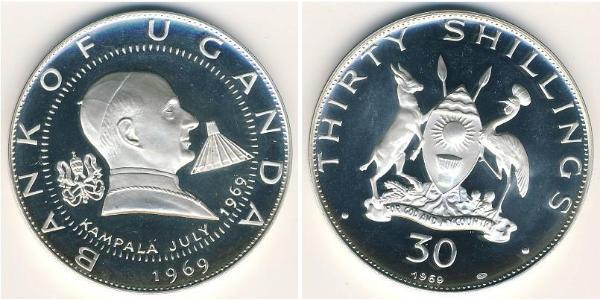 30 Shilling Uganda Argent 