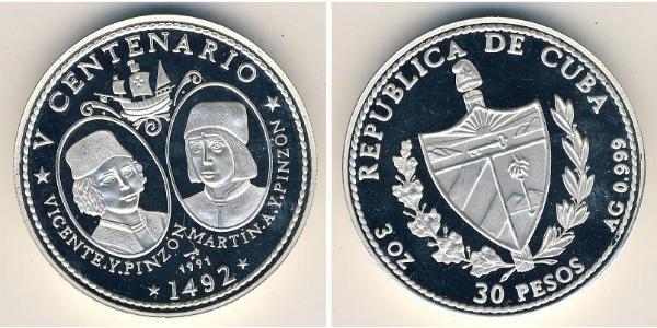 30 Песо Куба Срібло 