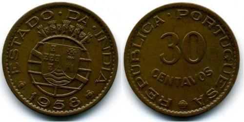 30 Сентаво Индия португальская (1510-1961) Бронза 