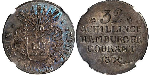 32 Shilling Stati federali della Germania Argento 