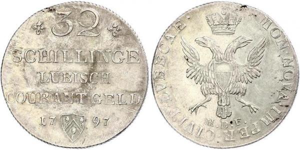 32 Shilling 德国 銀 