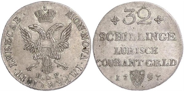 32 Shilling 德国 銀 