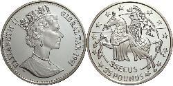 35 Ecu / 25 Pound Gibraltar Silber Elizabeth II (1926-2022)