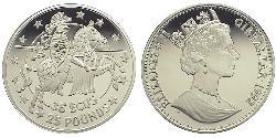 35 Ecu / 25 Pound Gibraltar Silver Elizabeth II (1926-2022)