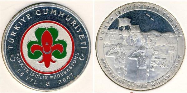 35 Lira Turkey (1923 - ) Silver 