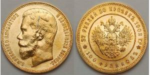 37.5 Rubel / 100 Franc Russisches Reich (1720-1917) Gold Nikolaus II (1868-1918)