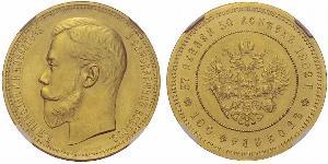 37.5 Rublo / 100 Franc Imperio ruso (1720-1917) Oro Nicolás II (1868-1918)