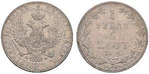 3/4 Rouble / 5 Zloty Empire russe (1720-1917) Argent Nicolas I (1796-1855)