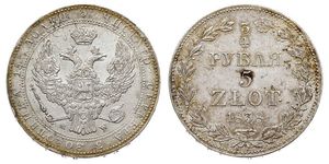 3/4 Rouble / 5 Zloty Empire russe (1720-1917) Argent Nicolas I (1796-1855)