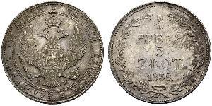 3/4 Rublo / 5 Zloty Impero russo (1720-1917) Argento Nicola I (1796-1855)