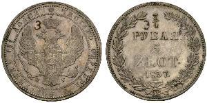 3/4 Rublo / 5 Zloty Impero russo (1720-1917) Argento Nicola I (1796-1855)