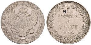 3/4 Rublo / 5 Zloty Impero russo (1720-1917) Argento Nicola I (1796-1855)