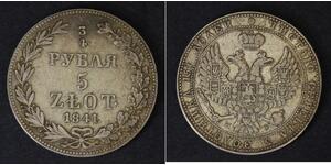 3/4 Rublo / 5 Zloty Impero russo (1720-1917) Argento Nicola I (1796-1855)