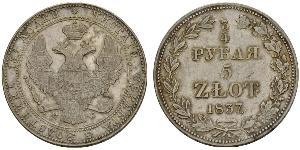 3/4 Rublo / 5 Zloty Imperio ruso (1720-1917) Plata Nicolás I (1796-1855)