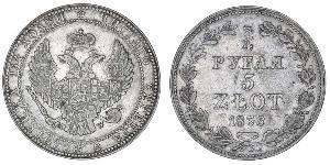 3/4 Rublo / 5 Zloty Imperio ruso (1720-1917) Plata Nicolás I (1796-1855)