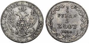 3/4 Рубль / 5 Злотий Російська імперія (1720-1917) Срібло Микола I (1796-1855)