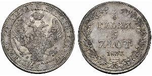 3/4 Рубль / 5 Злотий Російська імперія (1720-1917) Срібло Микола I (1796-1855)