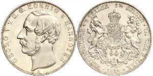3.5 Гульден / 2 Талер Ганновер (королевство) (1814 - 1866) Серебро Георг V (король Ганновера) (1819 - 1878)