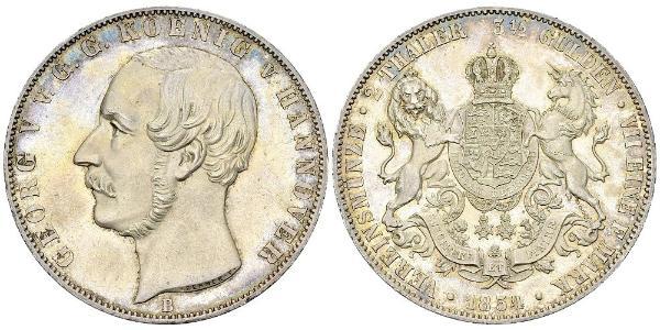 3.5 Гульден / 2 Талер Ганновер (королевство) (1814 - 1866) Серебро Георг V (король Ганновера) (1819 - 1878)
