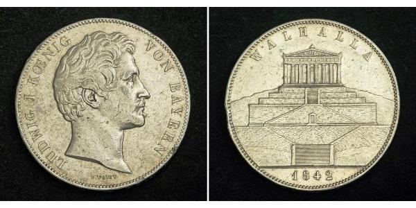 3.5 Гульден / 2 Талер Королівство Баварія (1806 - 1918) Срібло Людвиг I (король Баварії)(1786 – 1868)
