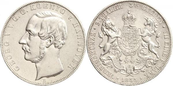 3.5 Гульден / 2 Талер Королівство Ганновер (1814 - 1866) Срібло Георг V (король Ганновера) (1819 - 1878)