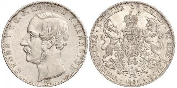 3.5 Гульден / 2 Талер Королівство Ганновер (1814 - 1866) Срібло Георг V (король Ганновера) (1819 - 1878)