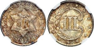 3 Cent Estados Unidos de América (1776 - ) Cobre/Plata 