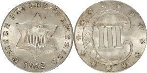 3 Cent Estados Unidos de América (1776 - ) Cobre/Plata 