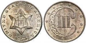 3 Cent Estados Unidos de América (1776 - ) Cobre/Plata 