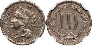 3 Cent USA (1776 - ) Copper/Nickel 
