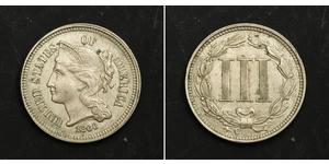 3 Cent USA (1776 - ) Copper/Nickel 