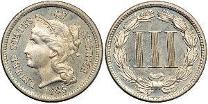 3 Cent USA (1776 - ) Copper/Nickel 