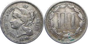 3 Cent USA (1776 - ) Copper/Nickel 