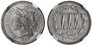 3 Cent USA (1776 - ) Copper/Nickel 