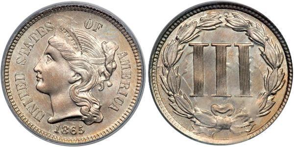 3 Cent USA (1776 - ) Copper/Nickel 