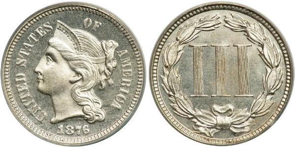 3 Cent USA (1776 - ) Copper/Nickel 