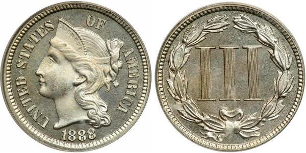 3 Cent USA (1776 - ) Copper/Nickel 
