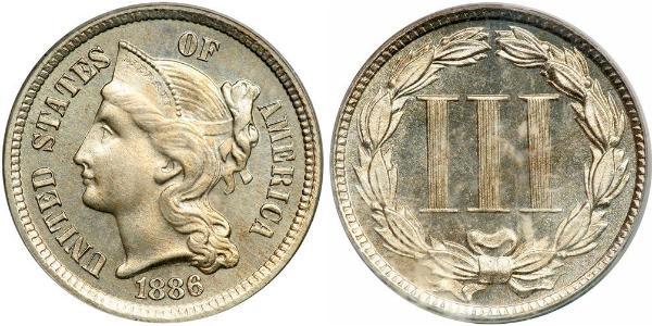 3 Cent USA (1776 - ) Copper/Nickel 
