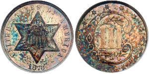 3 Cent USA (1776 - ) Copper/Silver 