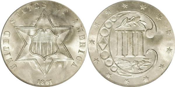 3 Cent USA (1776 - ) Copper/Silver 