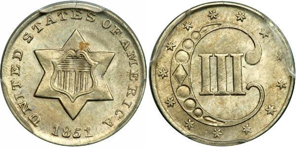 3 Cent USA (1776 - ) Copper/Silver 
