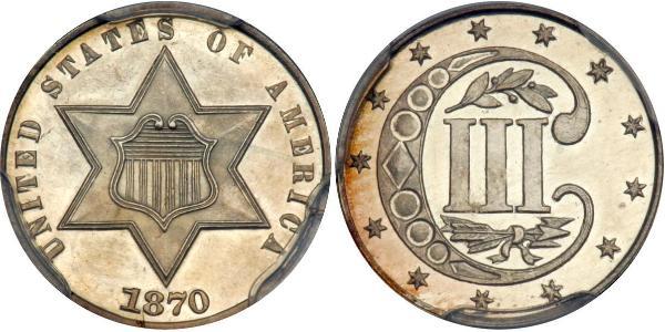 3 Cent USA (1776 - ) Copper/Silver 