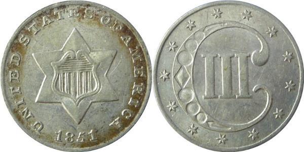 3 Cent USA (1776 - ) Copper/Silver 