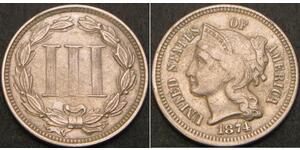 3 Cent Vereinigten Staaten von Amerika (1776 - ) Kupfer/Nickel 